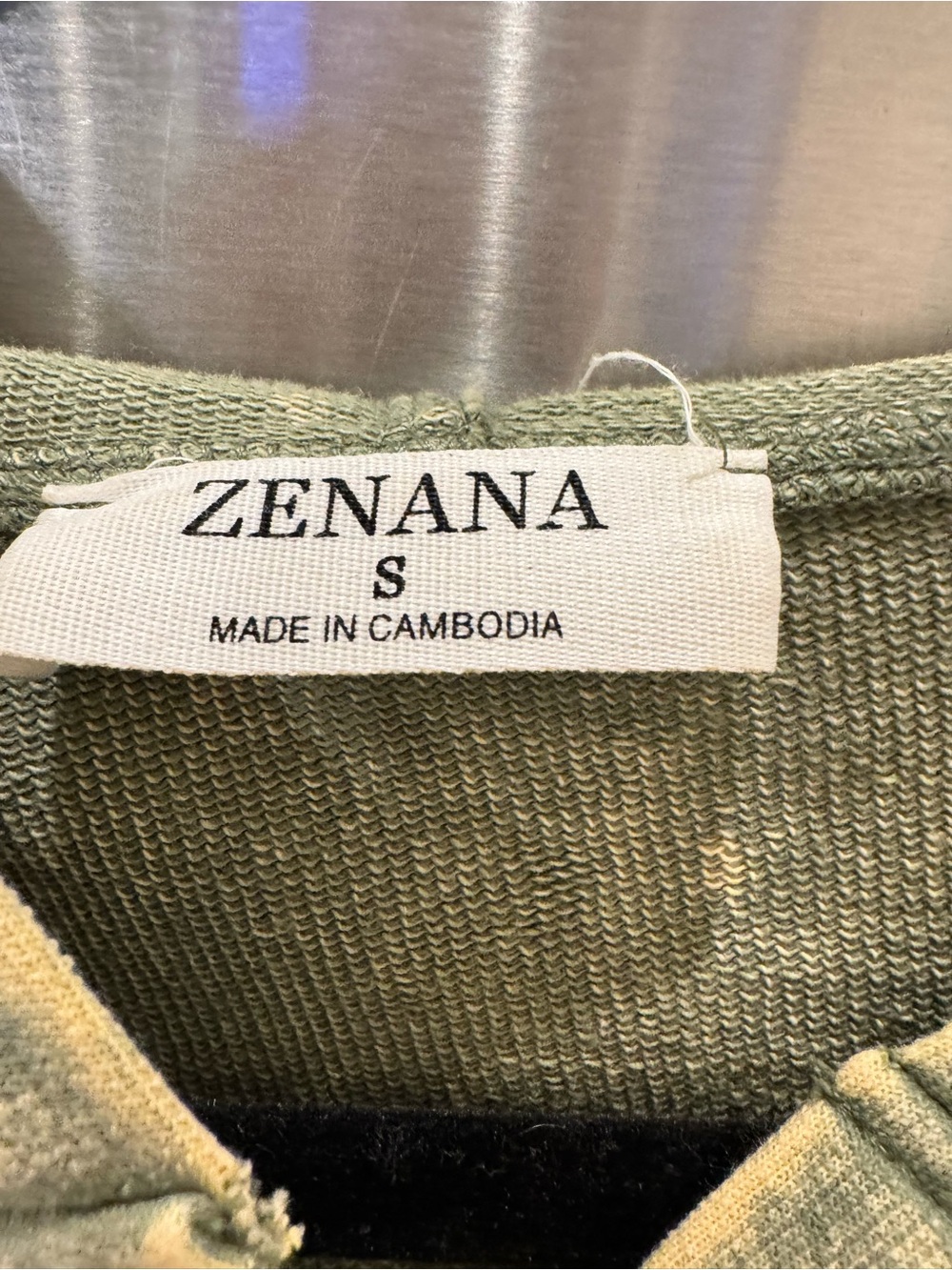 Zenana Outfitters Olive Washed Hooded Pullover Sweater - Picture 2 of 8